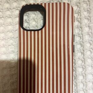 SHEIN Red and White Striped Phone Case